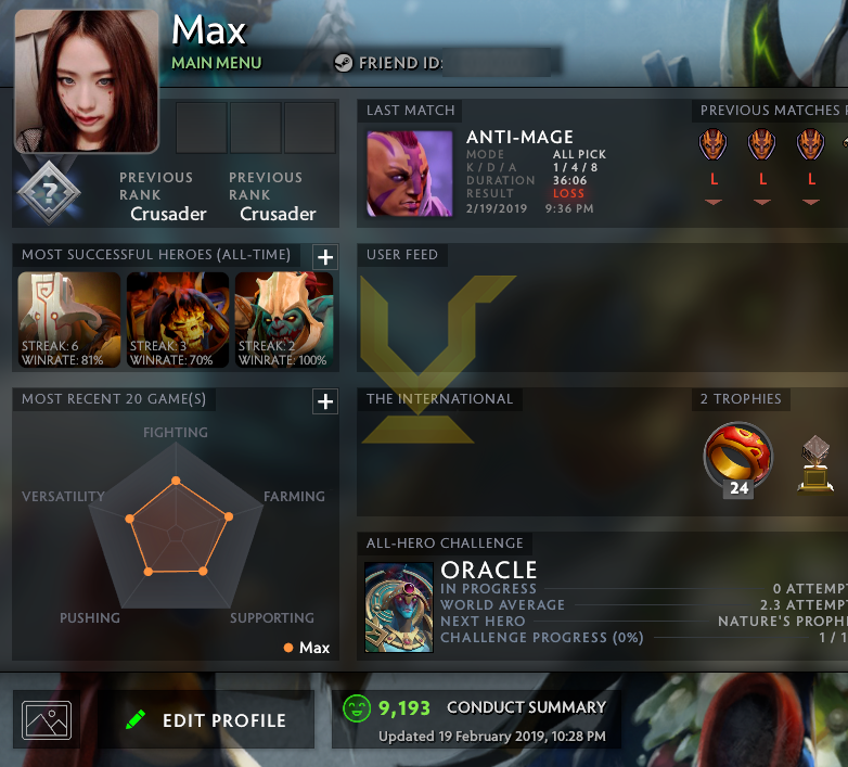 Uncalibrated | MMR: TBD - Behavior: 9193