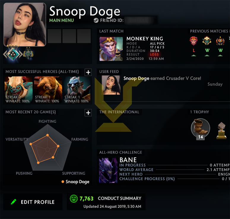 Croisé V | MMR : 2290 / Comportement : 7763