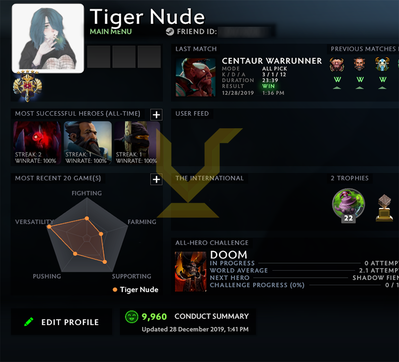 Légende V | MMR : 3810 - Comportement : 9960