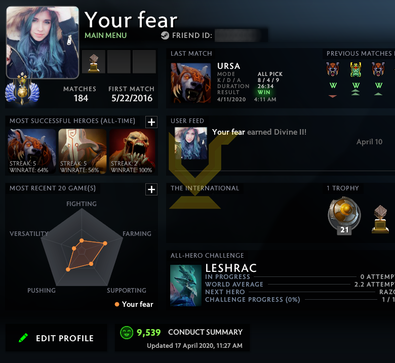 Divin II | MMR : 4900 - Comportement : 9539