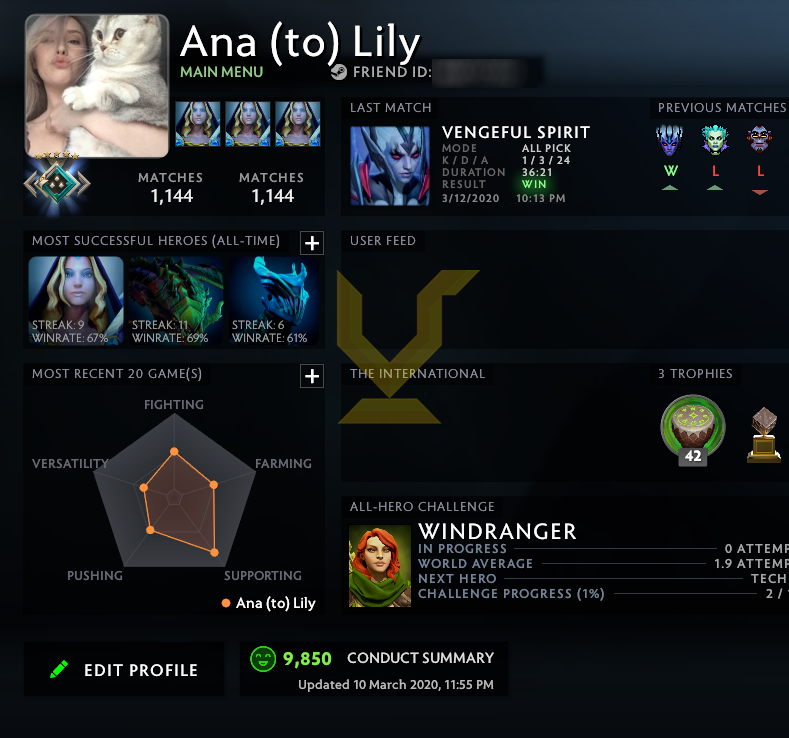 Croisé V | MMR : 2210 - Comportement : 9850