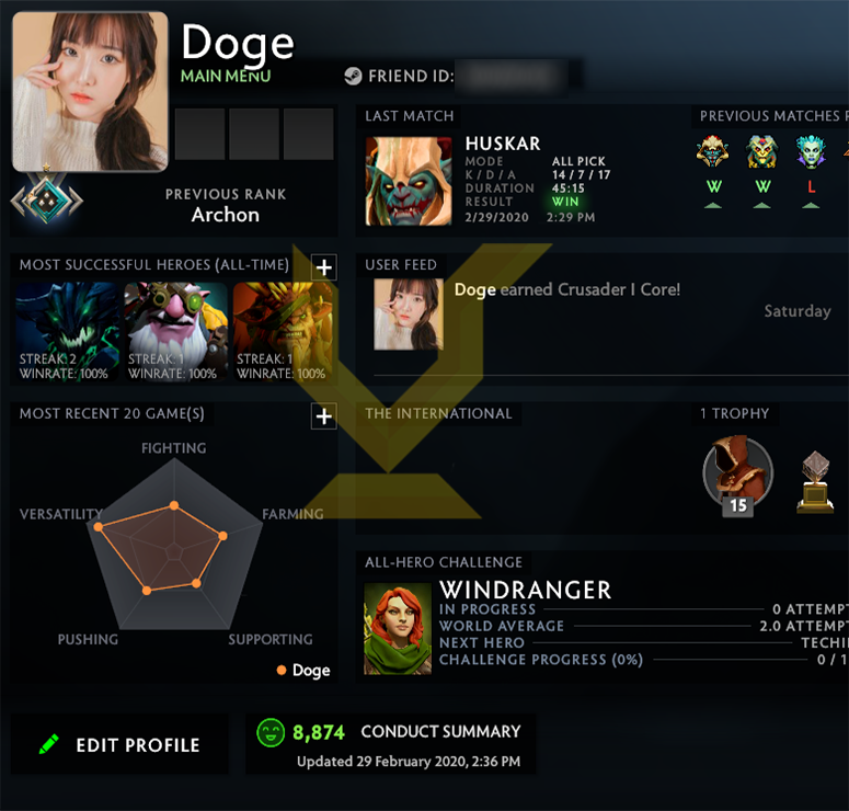 Croisé I | MMR : 1670 - Comportement : 8874