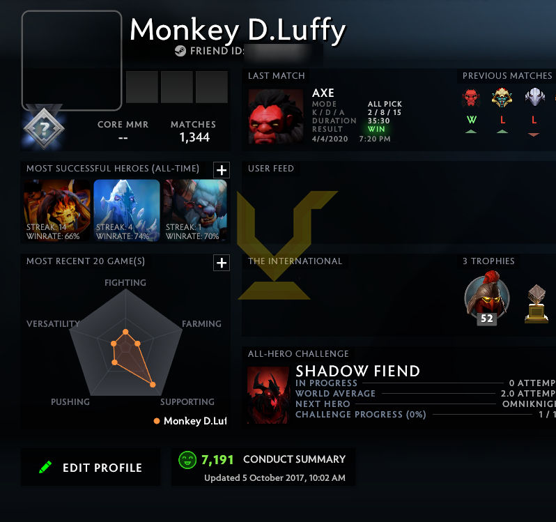 Uncalibrated | MMR: TBD - Behavior: 7191