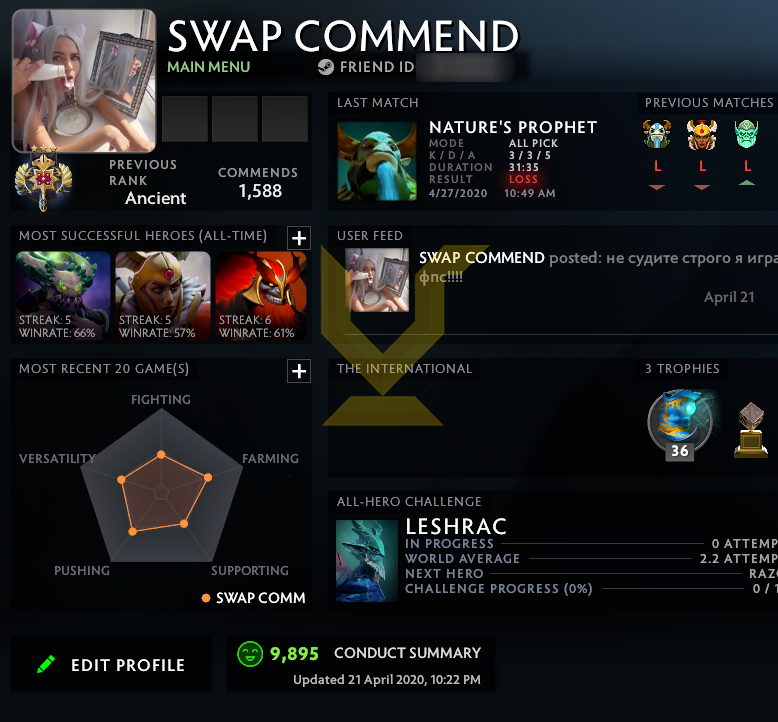 Légende III | MMR : 3270 - Comportement : 9895