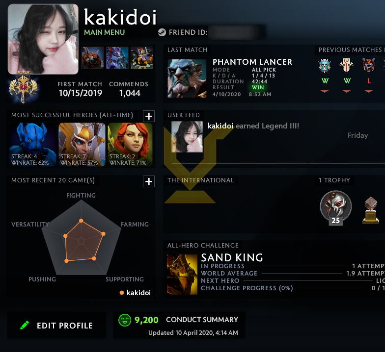 Legend III | MMR: 3390 - Behavior: 9200