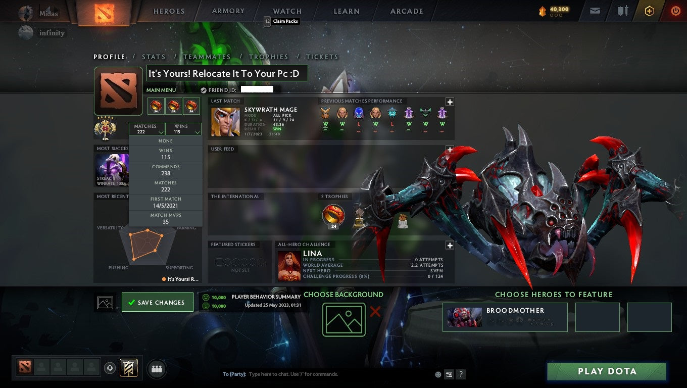 Legend V | MMR: 3735 - Behavior: 10000 - Communication: 10000