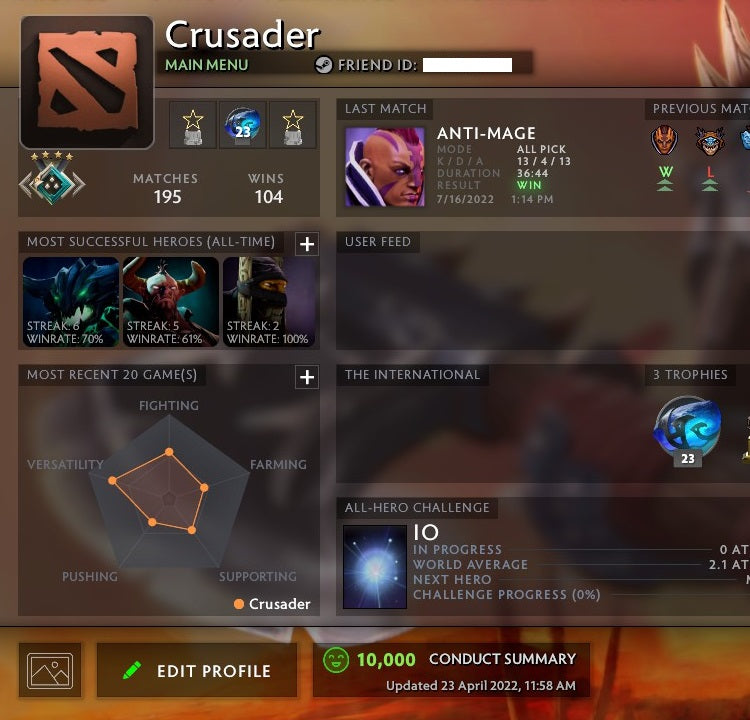 Crusader IV | MMR: 1990 - Behavior: 10000