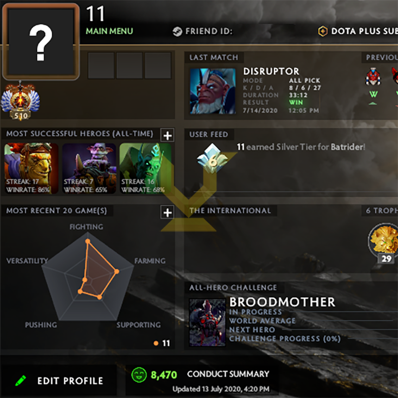 Immortel | MMR : 7240 - Comportement : 8470