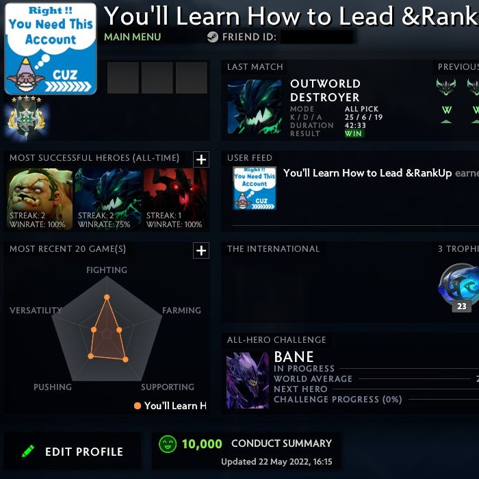 Archon V | MMR: 2970 - Behavior: 10000