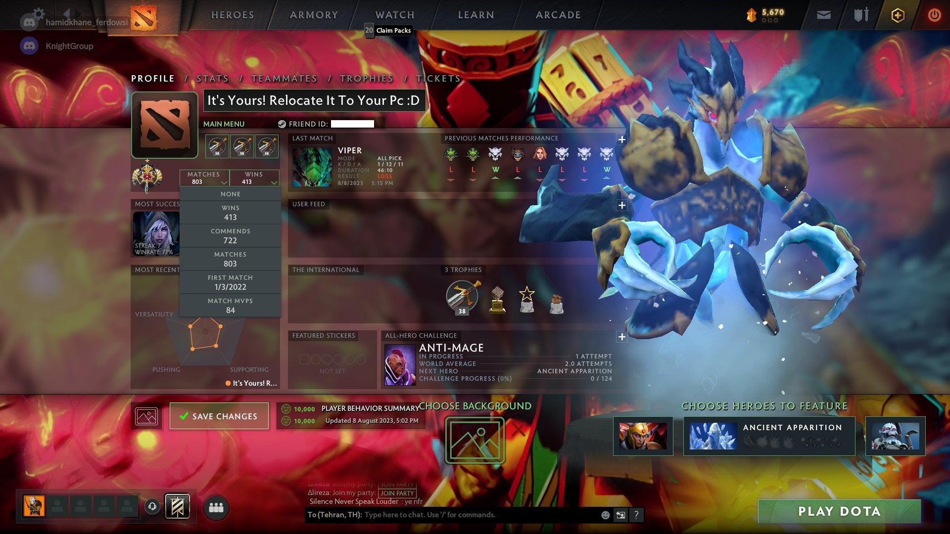 Legend I | MMR: 2982 - Behavior: 10000 - Communication: 10000