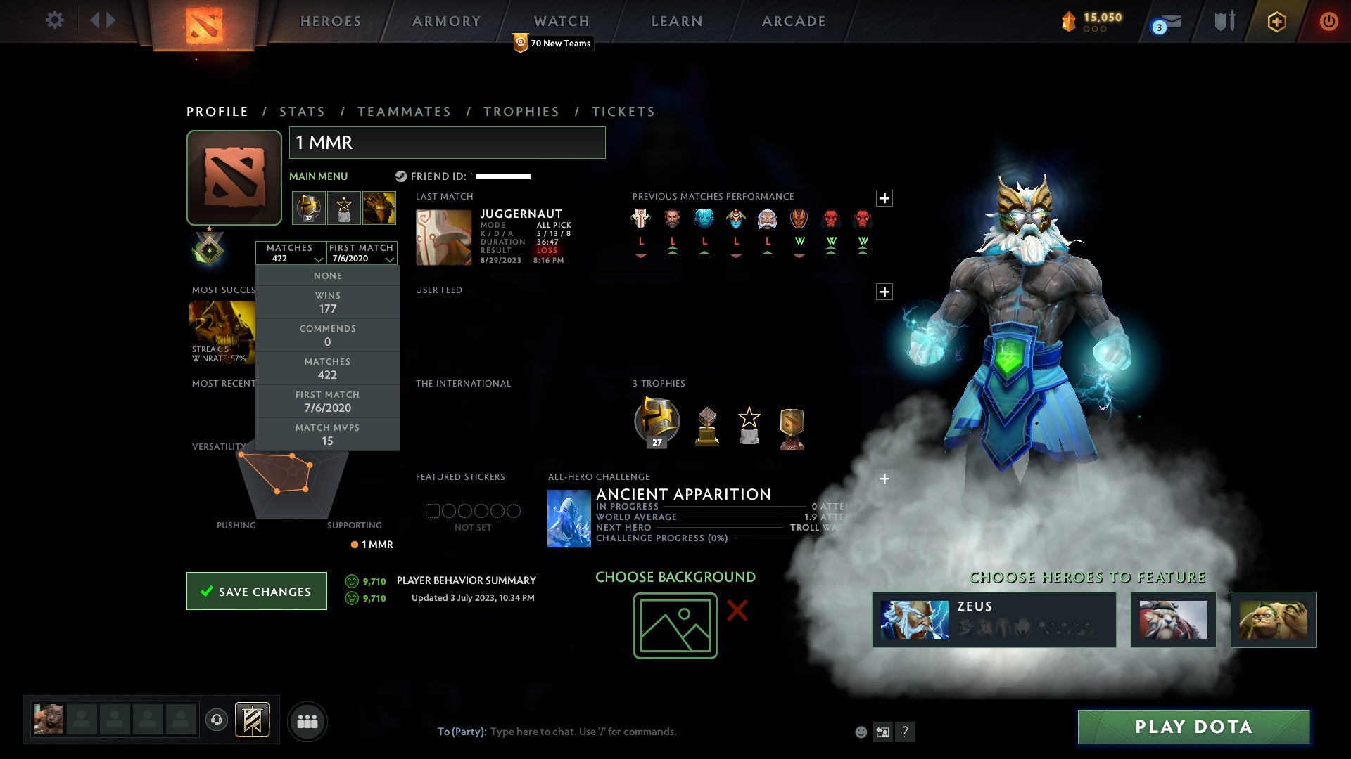 Herald I | MMR: 1 - Behavior: 9710 - Communication: 9710