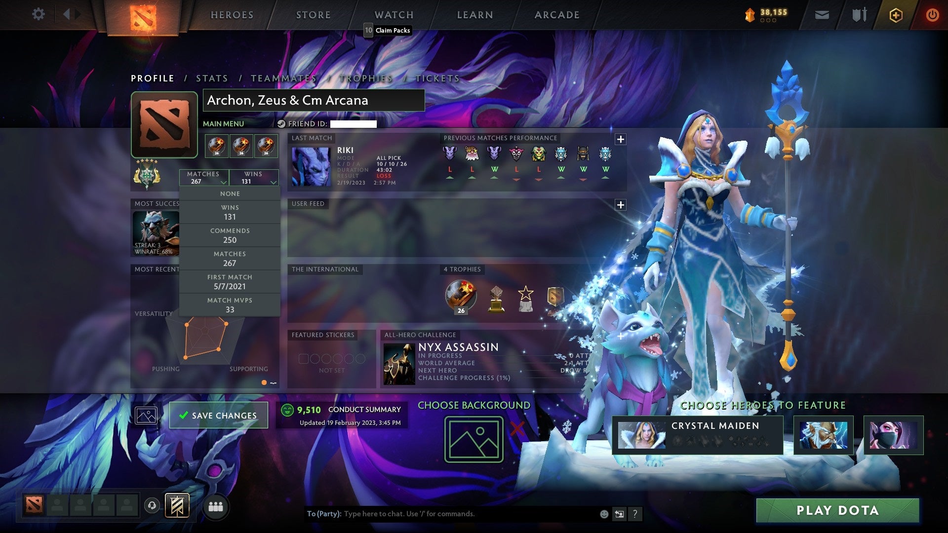 Archon V | MMR: 2990 - Behavior: 9510