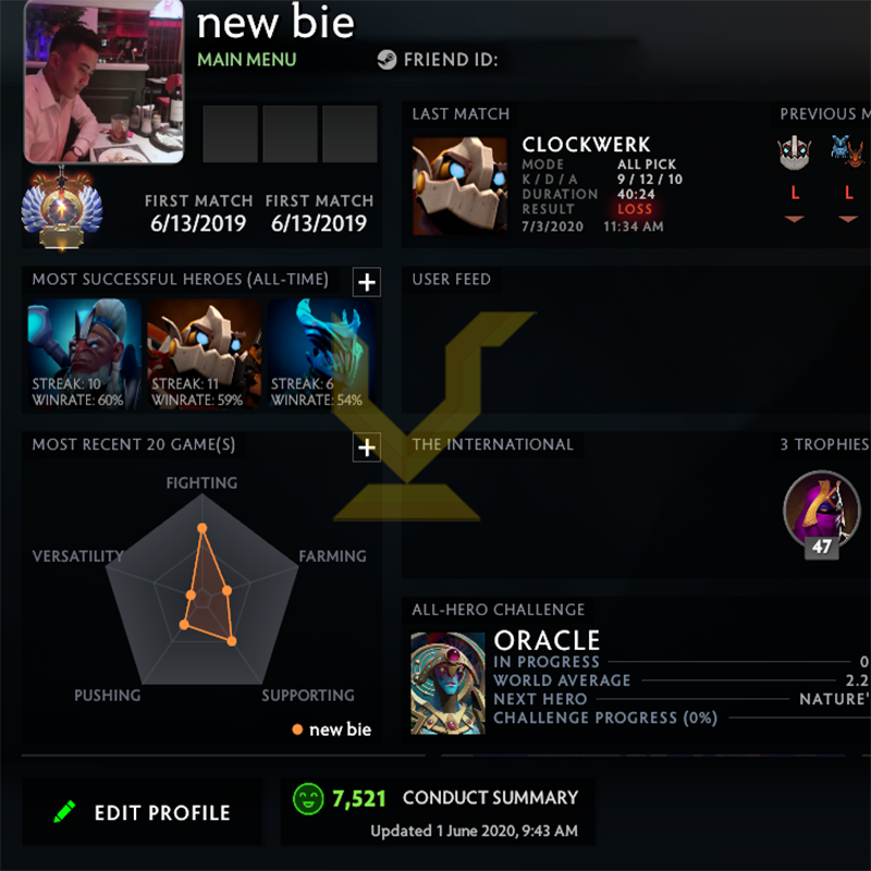 Immortel | MMR : 6460 - Comportement : 7521