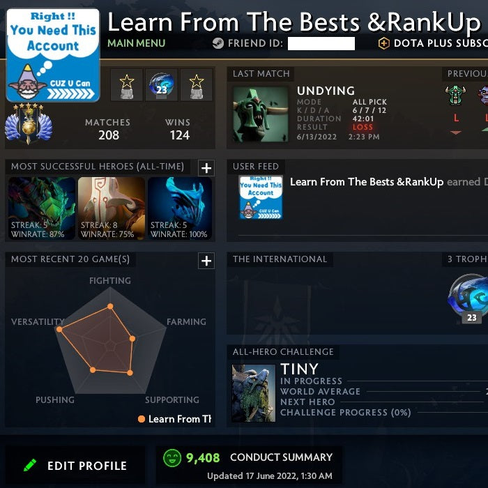 Divin V | MMR : 5460 - Comportement : 9408