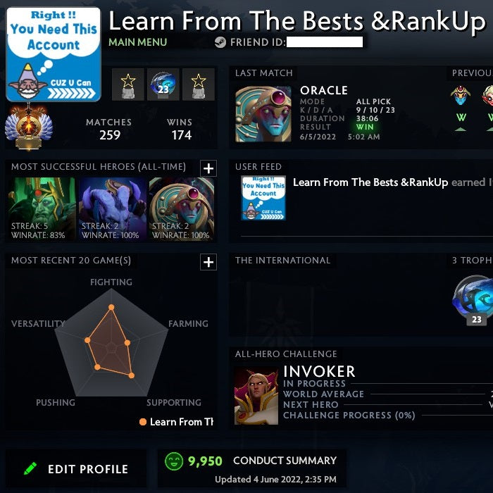 Immortel | MMR : 6490 - Comportement : 9950