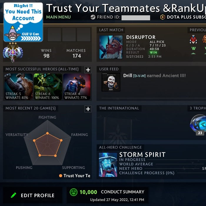 Ancient III | MMR: 4210 - Behavior : 10000