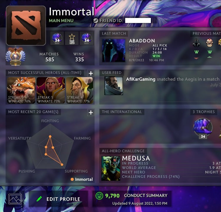 Immortel | MMR : 6210 - Comportement : 9790