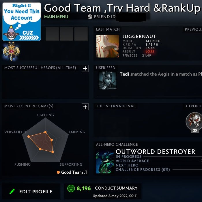 Legend II | MMR:3230 - Behavior : 8196