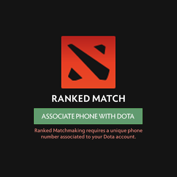 Numéro de téléphone pour le compte Dota2