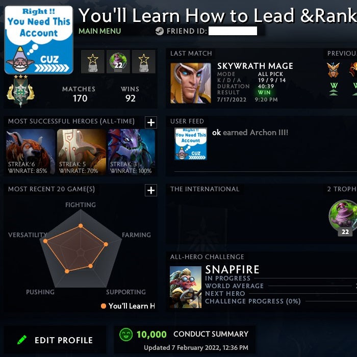 Archon III | MMR: 2670 - Behavior: 10000