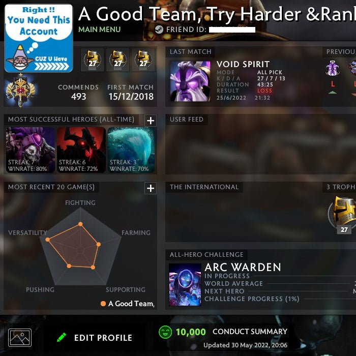 Legend I | MMR: 3100 - Behavior: 10000