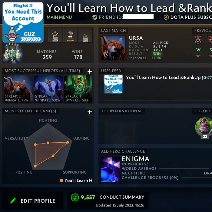 Archon V | MMR: 2980 - Behavior: 9557