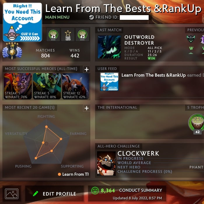 Divin V | MMR : 5600 - Comportement : 8364