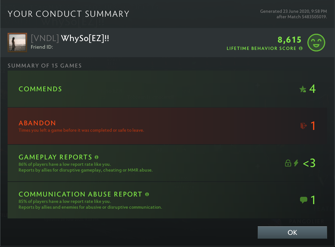 Immortel | MMR : 5530 - Comportement : 8615