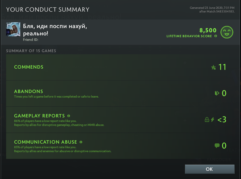 Divine V | MMR: 5510 - Behavior: 8500