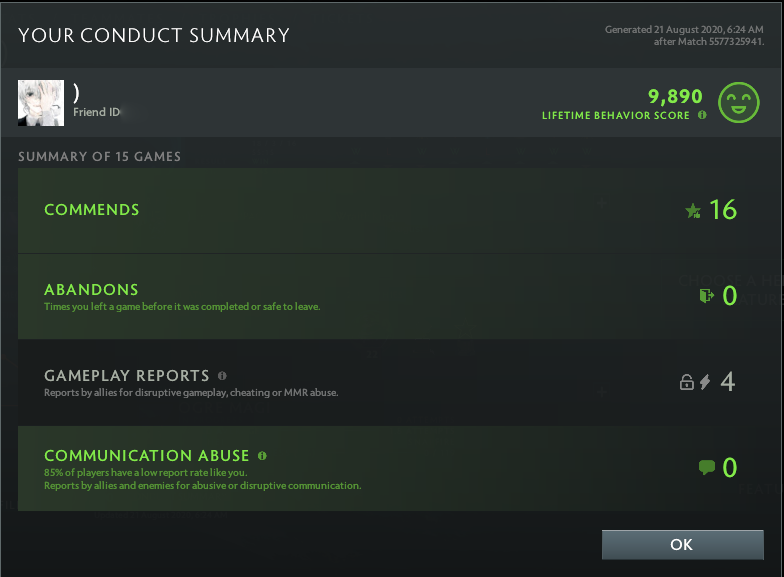 Uncalibrated | MMR: TBD - Behavior: 9890