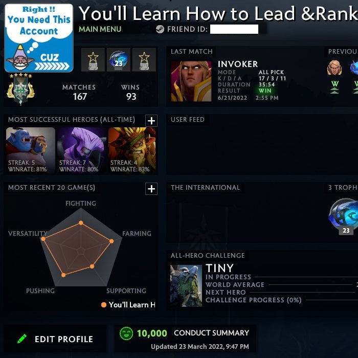 Archonte V | MMR : 2980 - Comportement : 10000