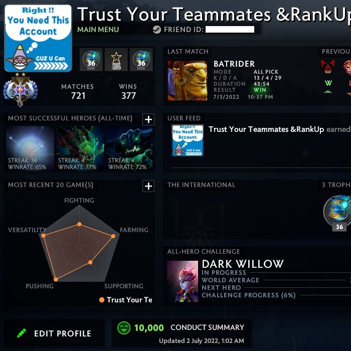 Ancient II | MMR: 4020 - Behavior: 10000