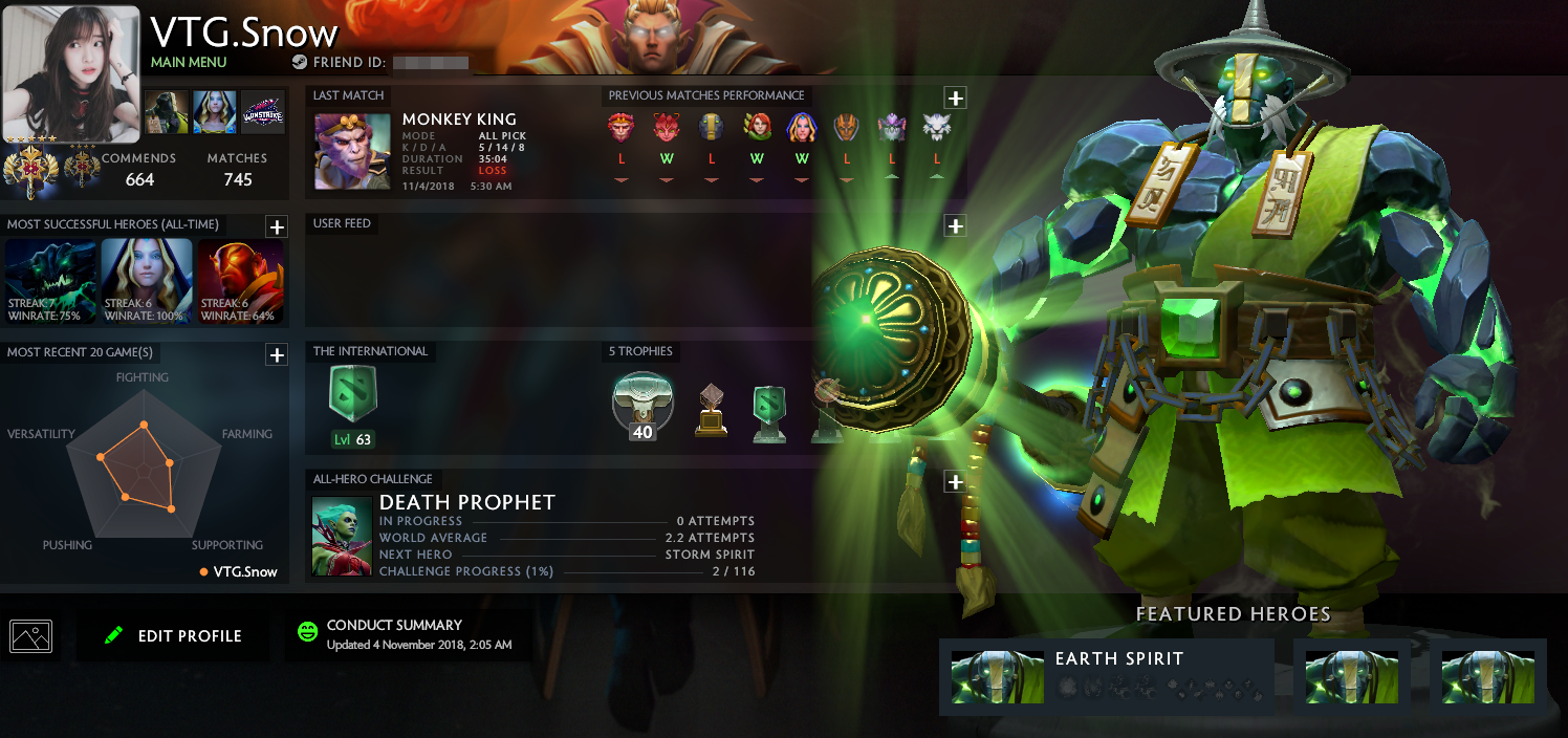 Legend V | MMR: 3448 / 3556