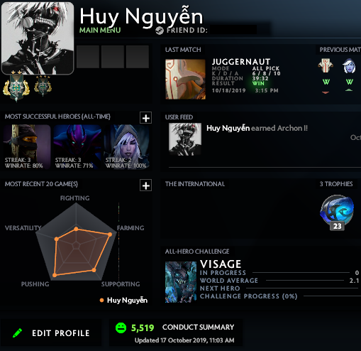 Archonte II | Noyau : 2535 / Prise en charge : À déterminer | Conduite : 5519