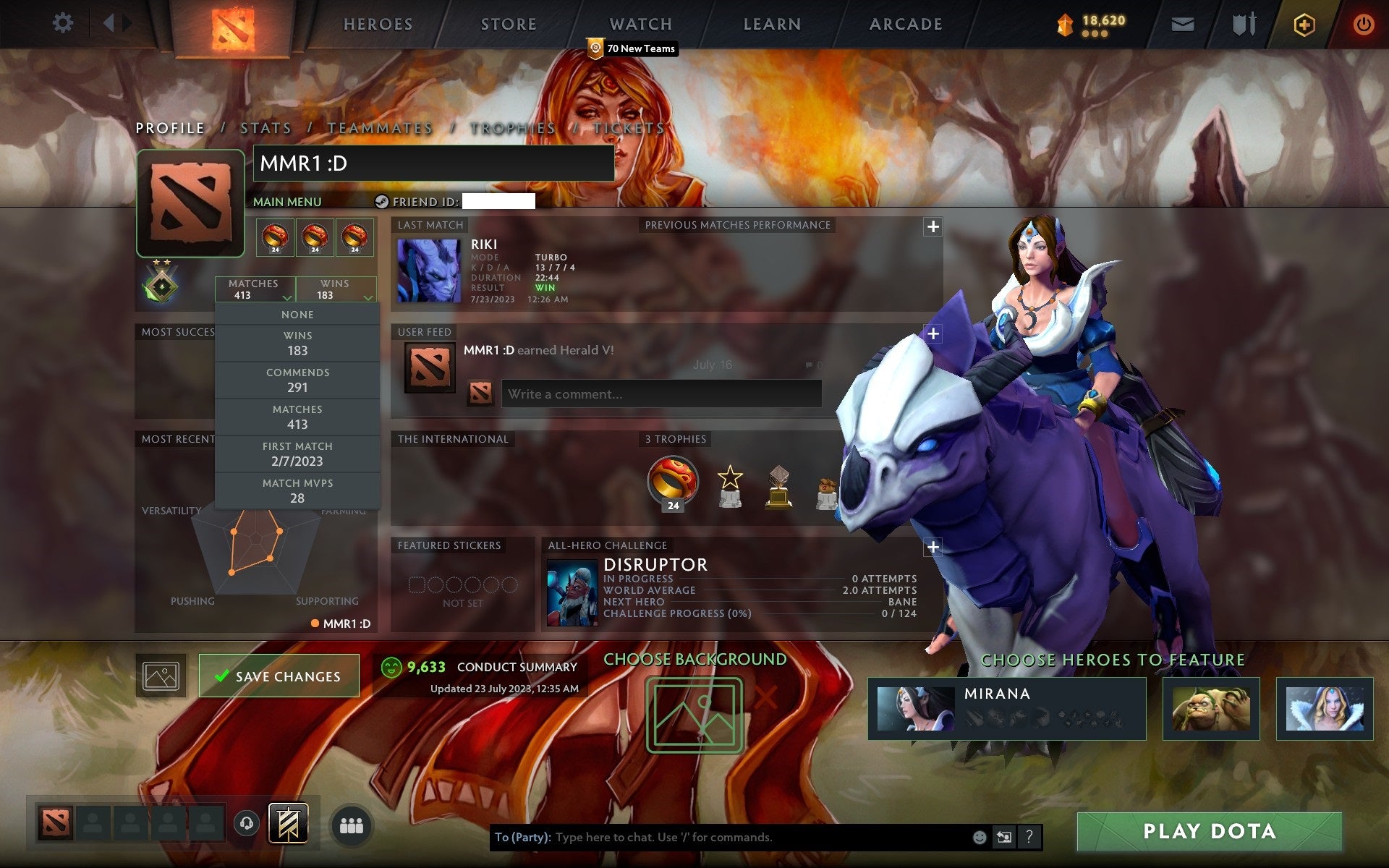 Herald II | MMR: 1 - Behavior: 9633