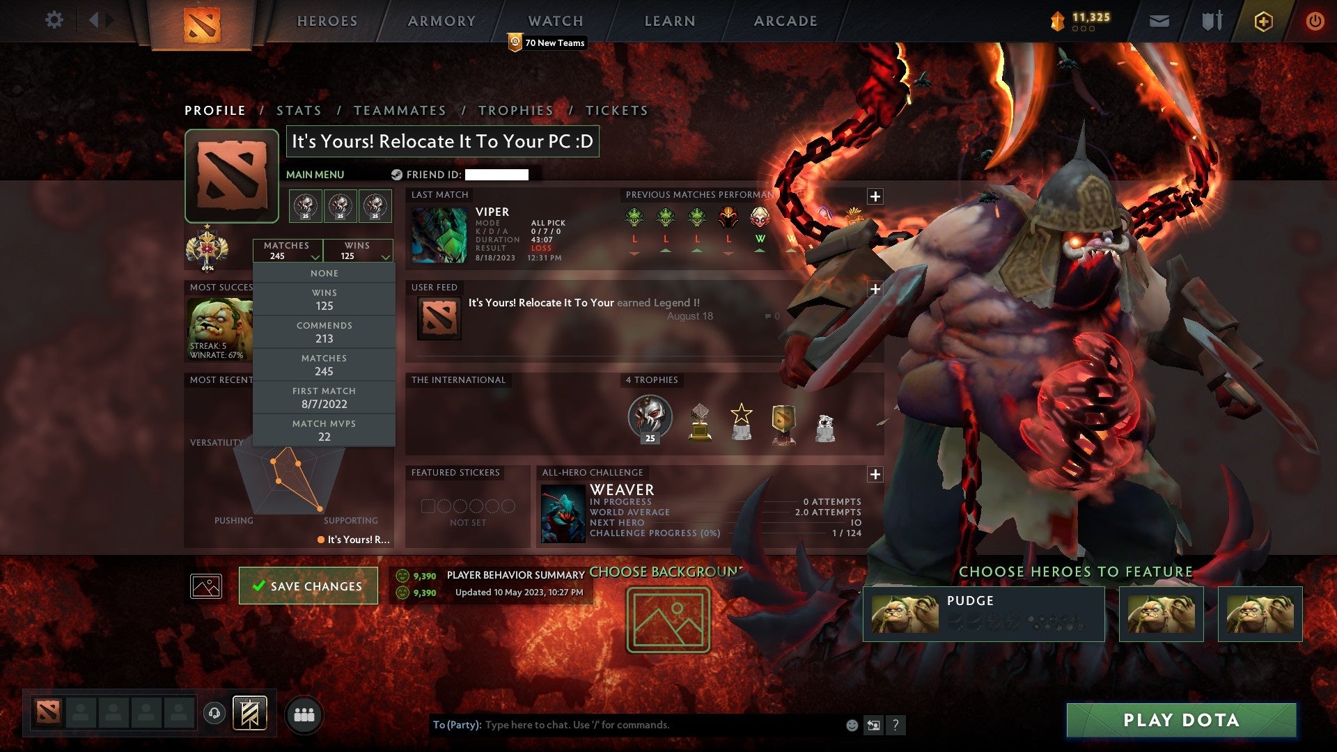 Legend I | MMR: 3143 - Behavior: 9390 - Communication: 9390