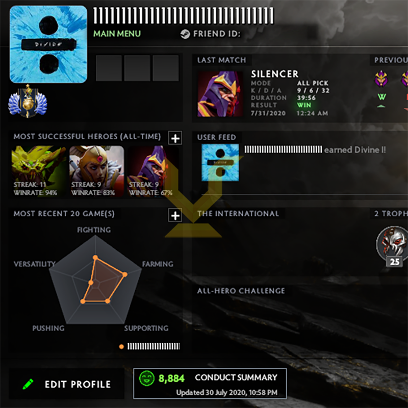 Divine I | MMR: 4610 - Behavior: 8884