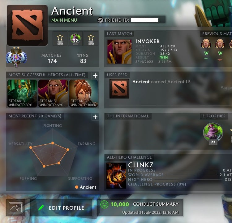 Ancient II | MMR: 4110 - Behavior: 10000