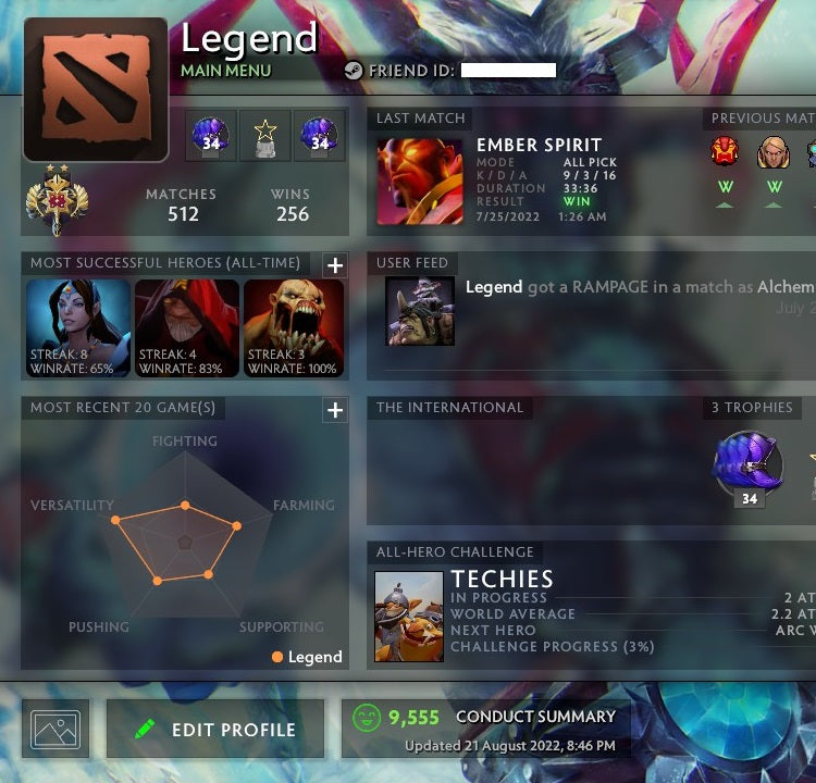 Légende II | MMR : 3380 - Comportement : 9555