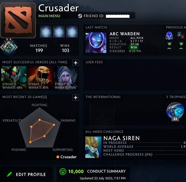 Crusader II | MMR: 1740 - Behavior: 10000