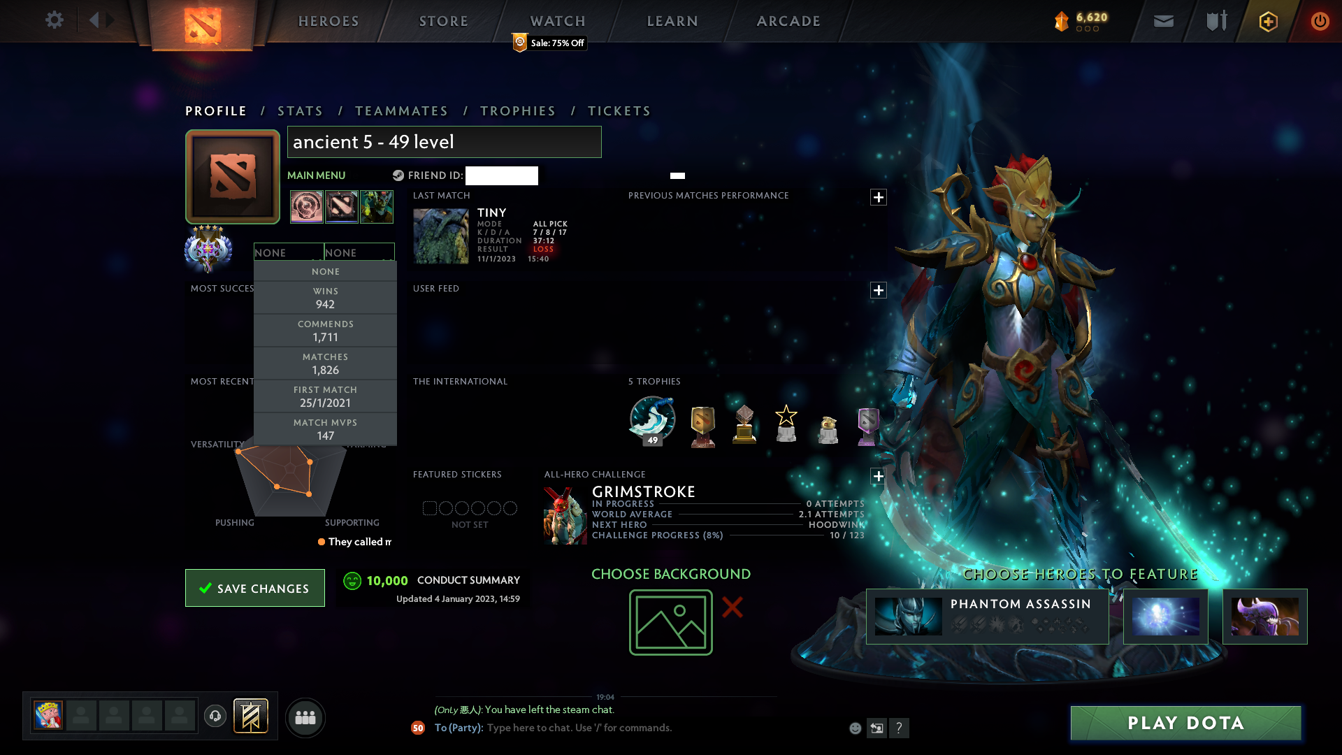 Ancient V | MMR: 4440 - Behavior: 10000