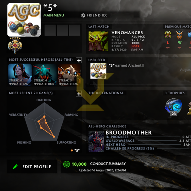 Légende V | MMR : 3630 - Comportement : 10000