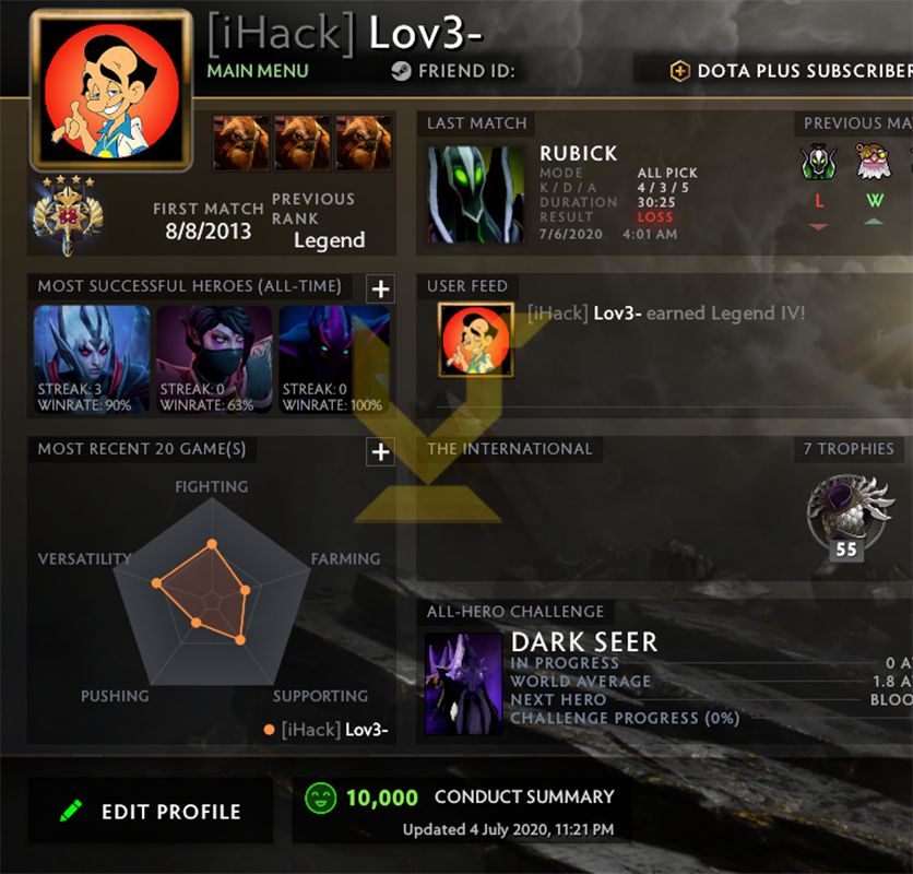 Legend IV | MMR: 3550 - Behavior: 10000