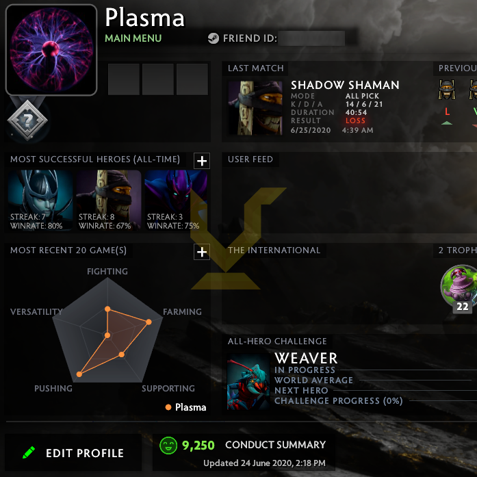 Not Calibrated | MMR: TBD - Behavior: 9250