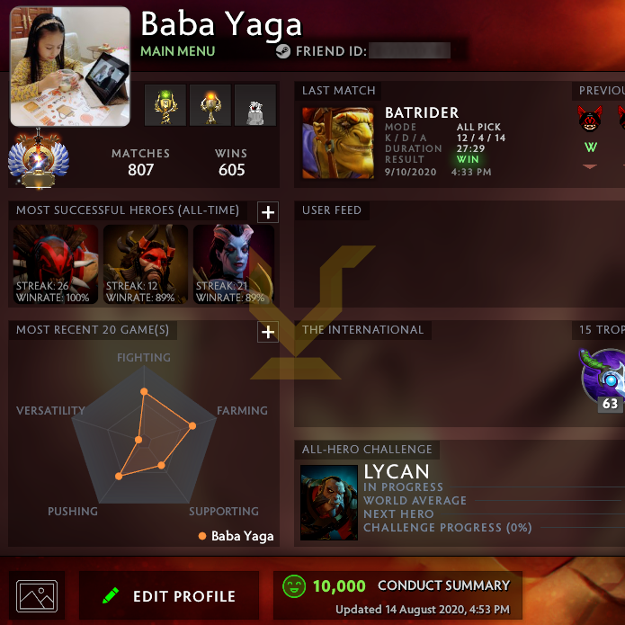 Immortel | MMR : 5760 - Comportement : 10000