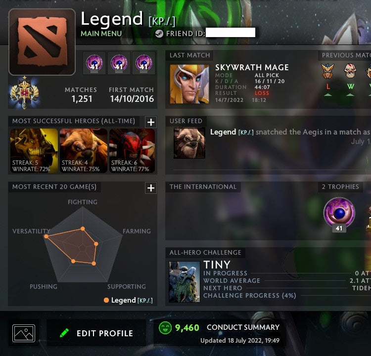 Legend I | MMR: 2970 - Behavior: 9460