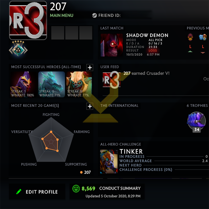 Croisé V | MMR : 2180 - Comportement : 8569