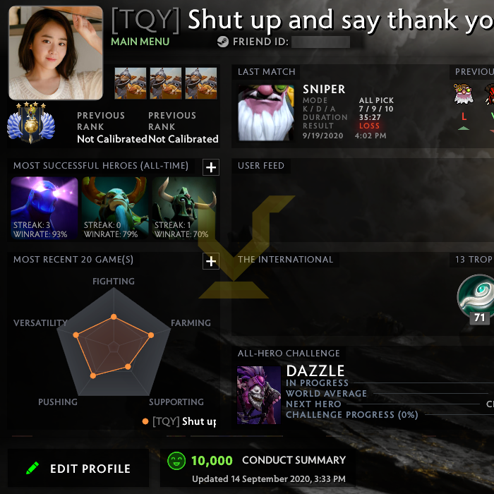 Divin IV | MMR : 5170 - Comportement : 10000