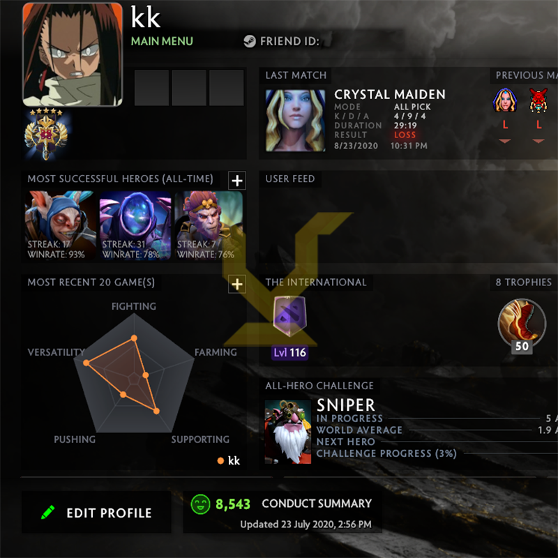 Légende V | MMR : 3720 - Comportement : 8543