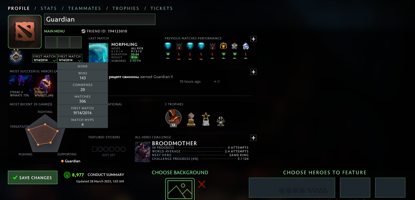 Guardian II | MMR: 930 - Behavior: 8977